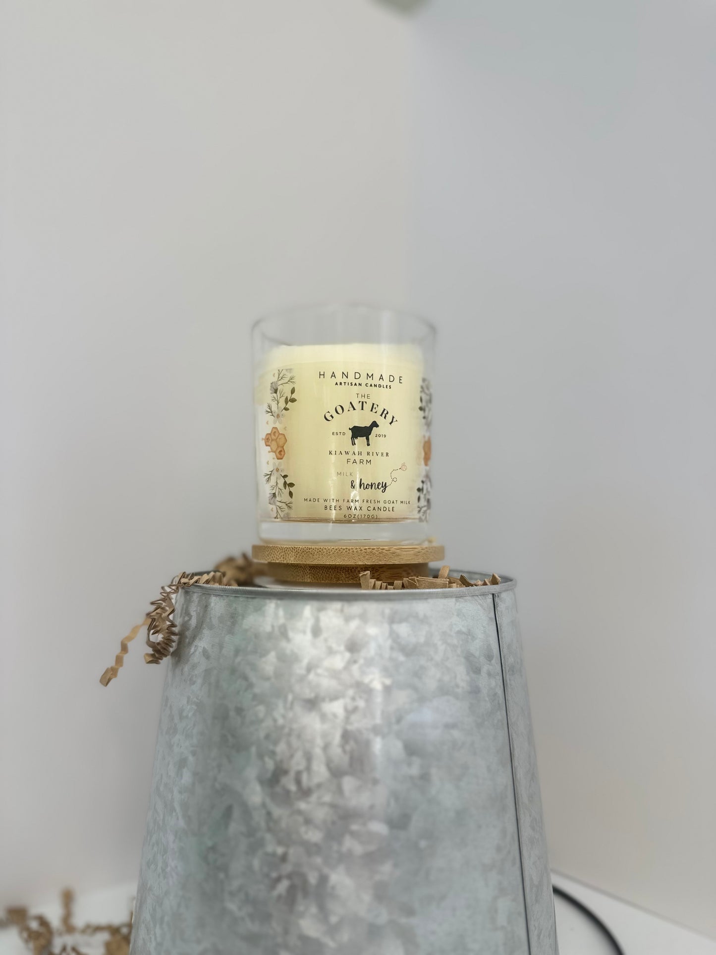 Milk and Honey 100% Organic Bees Wax Candle (6oz)
